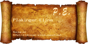 Plakinger Elina névjegykártya